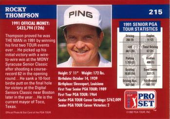 1992 Pro Set PGA Tour #215 Rocky Thompson Back