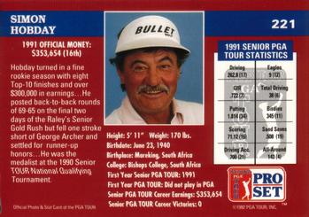 1992 Pro Set PGA Tour #221 Simon Hobday Back