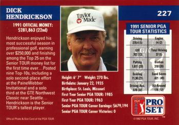1992 Pro Set PGA Tour #227 Dick Henderson Back