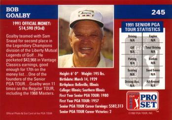 1992 Pro Set PGA Tour #245 Bob Goalby Back