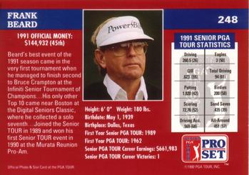 1992 Pro Set PGA Tour #248 Frank Beard Back