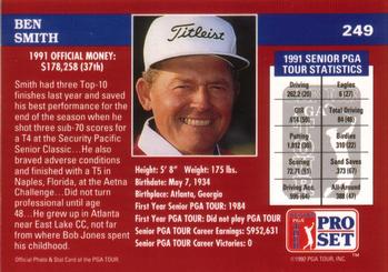 1992 Pro Set PGA Tour #249 Ben Smith Back