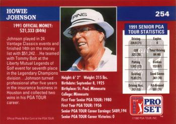1992 Pro Set PGA Tour #254 Howie Johnson Back