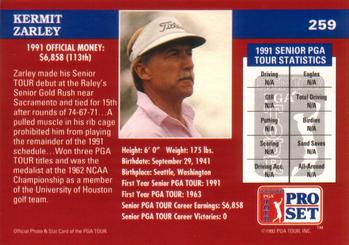 1992 Pro Set PGA Tour #259 Kermit Zarley Back