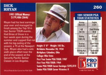 1992 Pro Set PGA Tour #260 Dick Rhyan Back