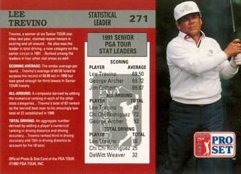 1992 Pro Set PGA Tour #271 Lee Trevino Back