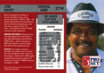 1992 Pro Set PGA Tour #274 Jim Dent Back