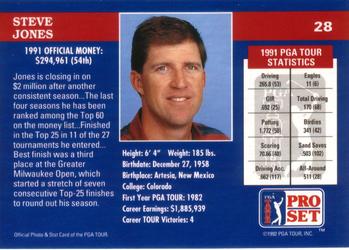 1992 Pro Set PGA Tour #28 Steve Jones Back