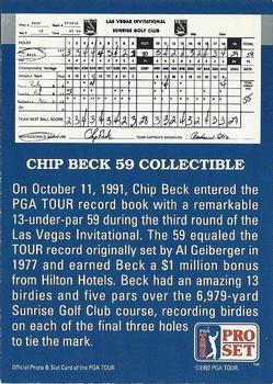 1992 Pro Set PGA Tour #NNO Chip Beck Back