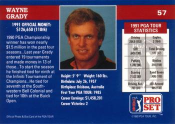 1992 Pro Set PGA Tour #57 Wayne Grady Back