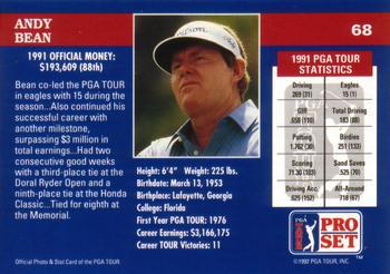 1992 Pro Set PGA Tour #68 Andy Bean Back