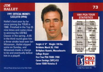 1992 Pro Set PGA Tour #73 Jim Hallet Back