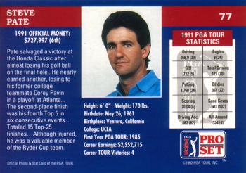 1992 Pro Set PGA Tour #77 Steve Pate Back
