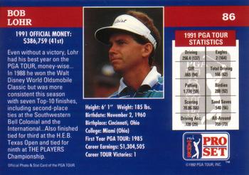 1992 Pro Set PGA Tour #86 Bob Lohr Back