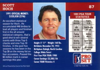 1992 Pro Set PGA Tour #87 Scott Hoch Back