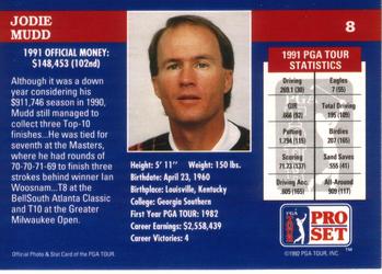 1992 Pro Set PGA Tour #8 Jodie Mudd Back
