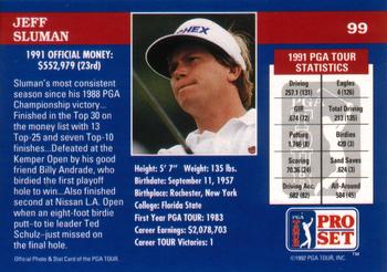 1992 Pro Set PGA Tour #99 Jeff Sluman Back