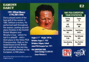 1992 Pro Set PGA Tour #E2 Eamonn Darcy Back