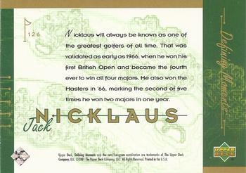 2001 Upper Deck #126 Jack Nicklaus Back