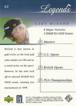 2001 Upper Deck #62 Gary McCord Back