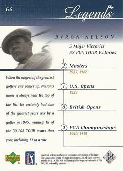 2001 Upper Deck #66 Byron Nelson Back