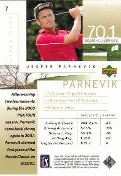 2002 Upper Deck #7 Jesper Parnevik Back
