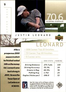 2002 Upper Deck #9 Justin Leonard Back
