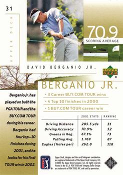 2002 Upper Deck #31 David Berganio Jr. Back
