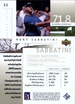 2002 Upper Deck #32 Rory Sabbatini Back