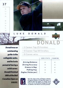 2002 Upper Deck #37 Luke Donald Back