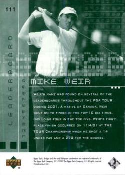 2002 Upper Deck #111 Mike Weir Back