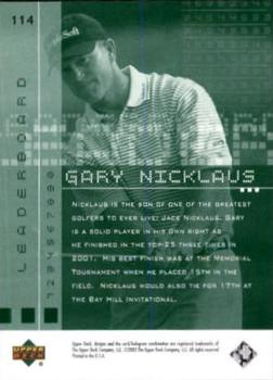 2002 Upper Deck #114 Gary Nicklaus Back