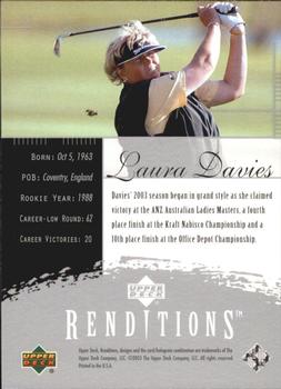 2003 Upper Deck Renditions #51 Laura Davies Back