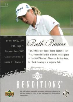 2003 Upper Deck Renditions #59 Beth Bauer Back