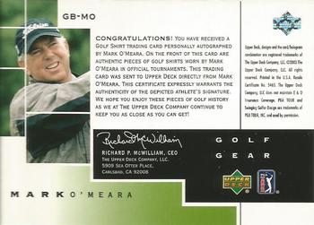 2003 Upper Deck - Golf Gear Birdie Autographs #GB-MO Mark O'Meara Back