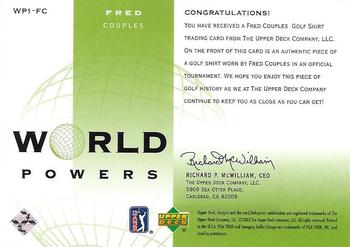 2003 Upper Deck - World Powers Single Shirts #WP1-FC Fred Couples Back
