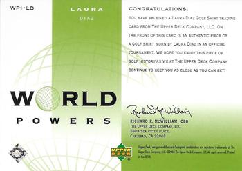 2003 Upper Deck - World Powers Single Shirts #WP1-LD Laura Diaz Back