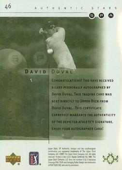 2001 SP Authentic #46 David Duval Back