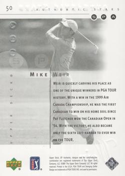 2001 SP Authentic #50 Mike Weir Back