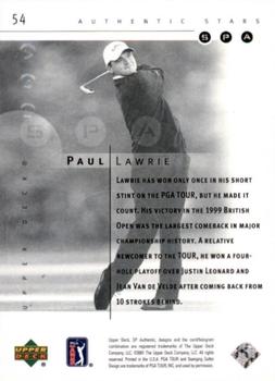 2001 SP Authentic #54 Paul Lawrie Back