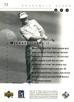 2001 SP Authentic #72 Michael Clark II Back