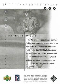 2001 SP Authentic #79 Garrett Willis Back