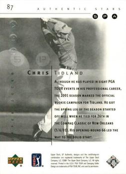 2001 SP Authentic #87 Chris Tidland Back