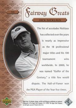 2001 SP Authentic #99 Jack Nicklaus Back