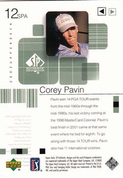 2002 SP Authentic #12SPA Corey Pavin Back