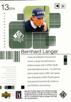 2002 SP Authentic #13SPA Bernhard Langer Back