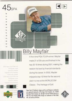 2002 SP Authentic #45SPA Billy Mayfair Back