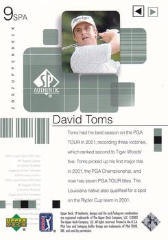 2002 SP Authentic #9SPA David Toms Back
