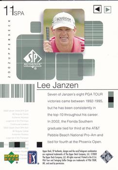 2002 SP Authentic #11SPA Lee Janzen Back