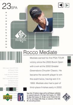2002 SP Authentic #23SPA Rocco Mediate Back